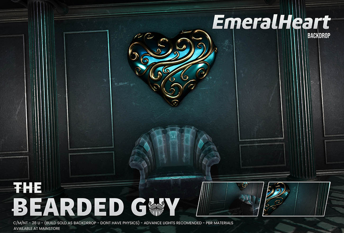 Emerald Heart Backdrop PBR - The Bearded Guy