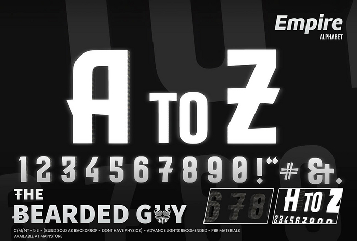 Empire Neon Alphabet - The Bearded Guy