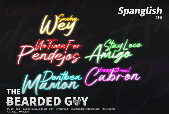 Fatpack Spanglish Signs - The Bearded Guy