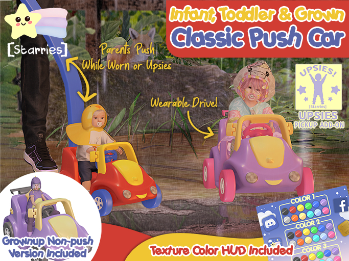 [Starries] Classic Push Car for Infants, Toddlers and Grownups