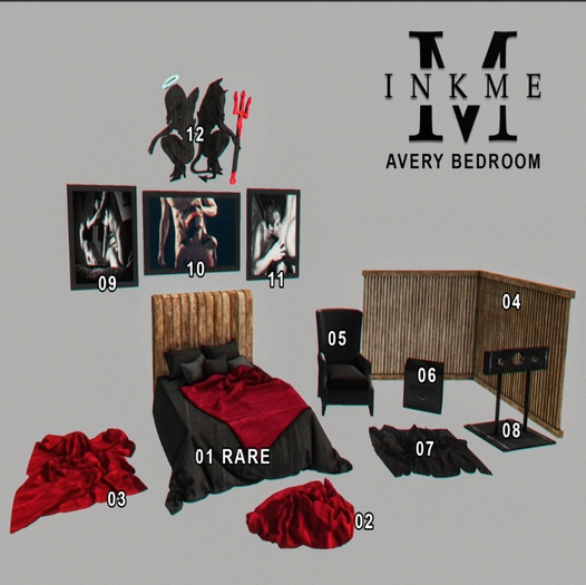 01 ::InkMe:: Avery Bedroom Bed RARE