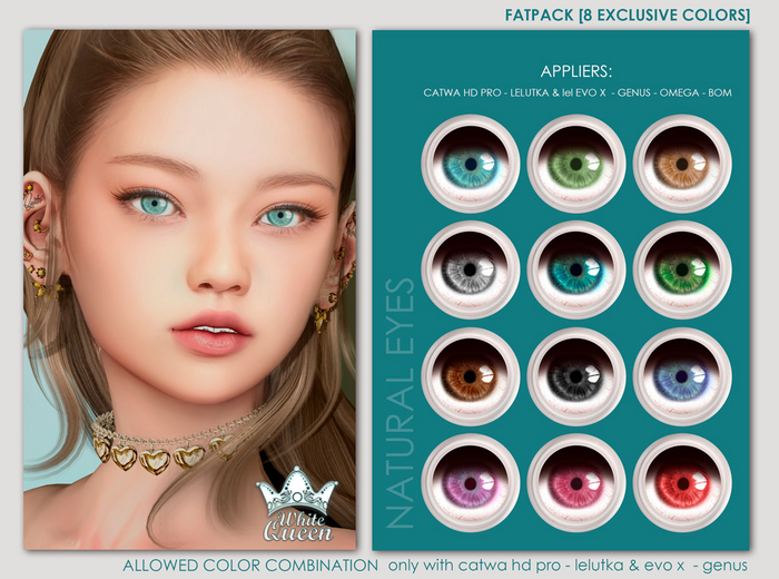 HD NATURAL EYES - FATPACK - WHITE QUEEN