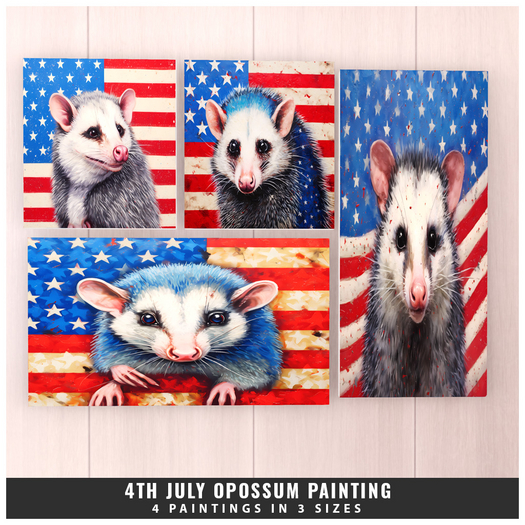 4th July Opossum Paintings