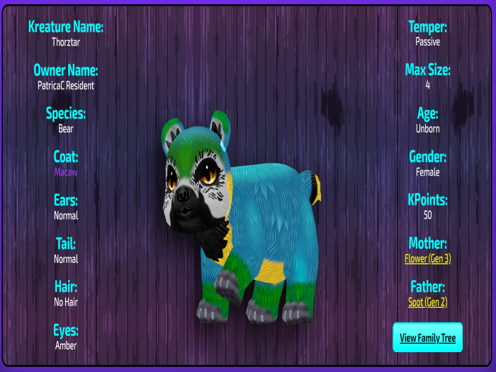 Kreature - Female - LE  Background