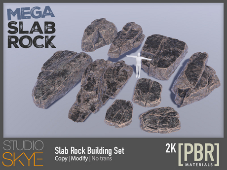 Second Life Marketplace - Skye MEGA Slab Rock Set 2K[PBR]