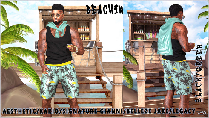 R2A-BEACHIN(black&green)