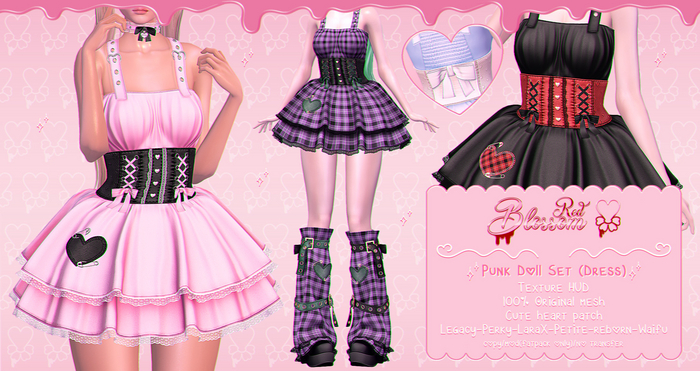 { Red Blossom } Punk Doll Dress { FATPACK }