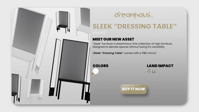 dreamhaus. [A] Sleek "Dressing Table" #WHITE