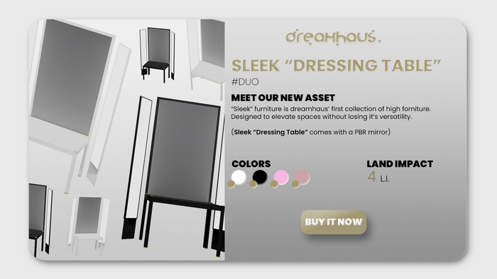 dreamhaus. [A] Sleek "Dressing Table" #FATPACK