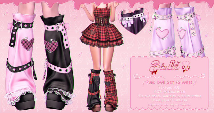 { Red Blossom } Punk Doll Shoes { FATPACK }
