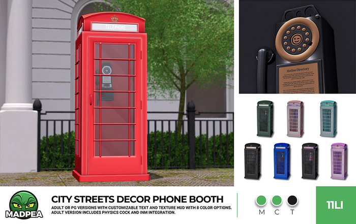 MadPea City Streets Decor Phone Booth PG