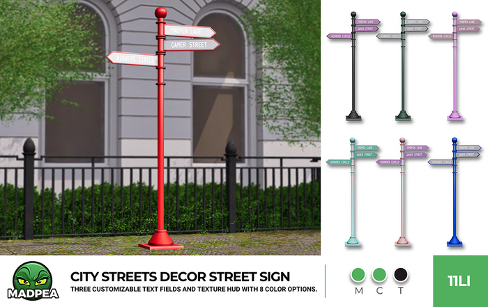 MadPea City Streets Decor Street Sign