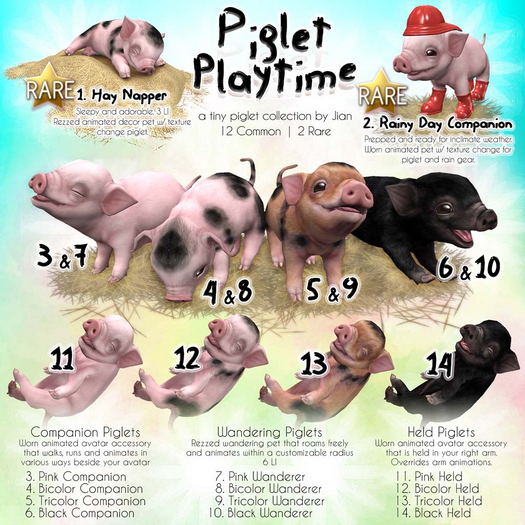 JIAN Playtime Piglets 2. Rainy Day Companion BOX RARE