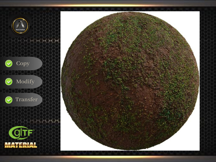 PBR Material. Brown mud leaves.