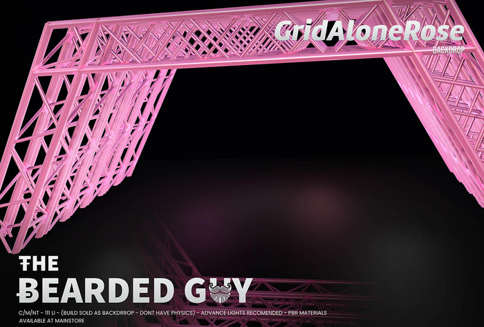 Grid Alone Rose Backdrop PBR - The Bearded Guy