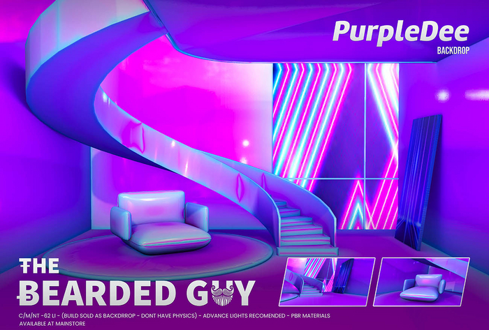 Purple Dee Backdrop PBR - The Bearded Guy