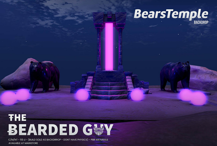 Bears Temple Backdrop PBR - The Bearded Guy