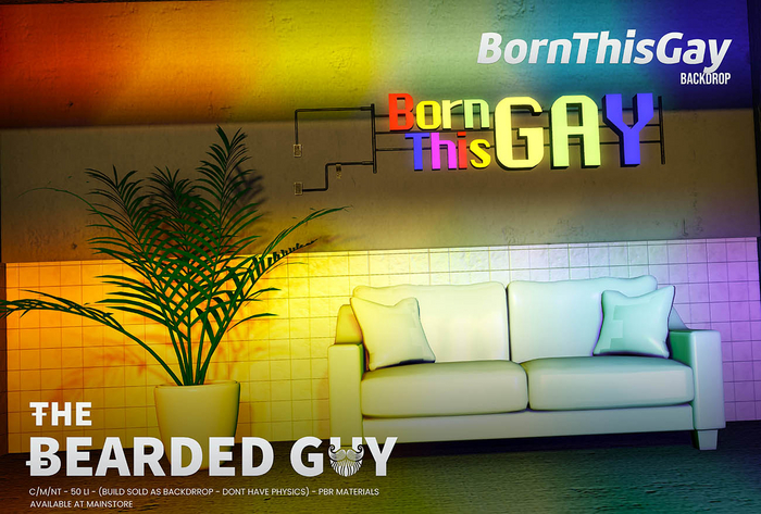 Born This Gay Backdrop PBR - The Bearded Guy