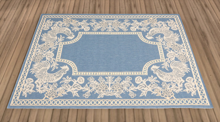 Blue Rooster Area Rug