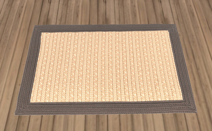 Gray Bordered Woven Rug