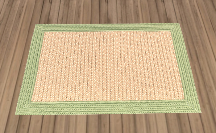 Lime Bordered Woven Rug