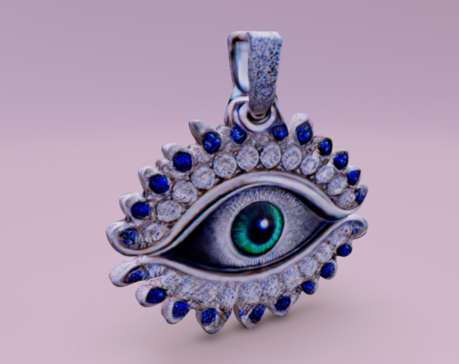 Silver Eye Necklace