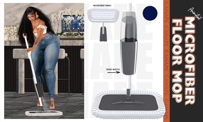 [Canape] Microfiber Floor Mop - BLUE