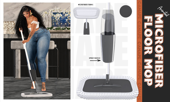 [Canape] Microfiber Floor Mop - GRAY