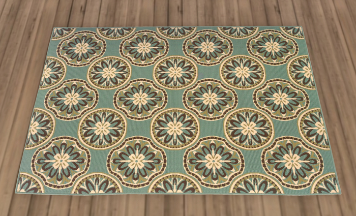 Green Bloom Vintage Area Rug