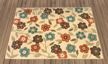 Tan Floral Vintage Area Rug