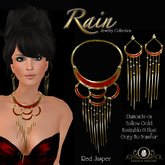 Exquisite Rain Red Jasper Jewelry Set Gift Box