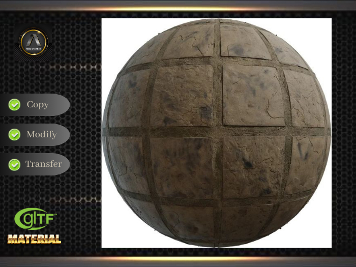 PBR Material. Precast stone paving.