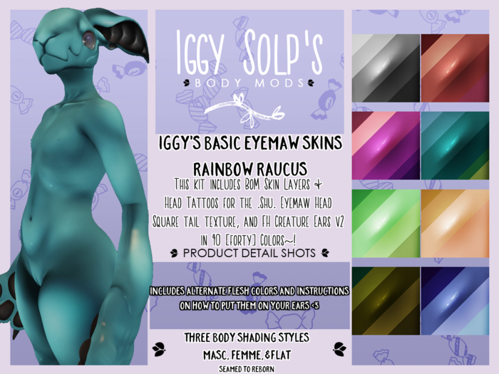 Iggy So1p's Basic Eyemaw Skins - Rainbow Raucus - Add Me!