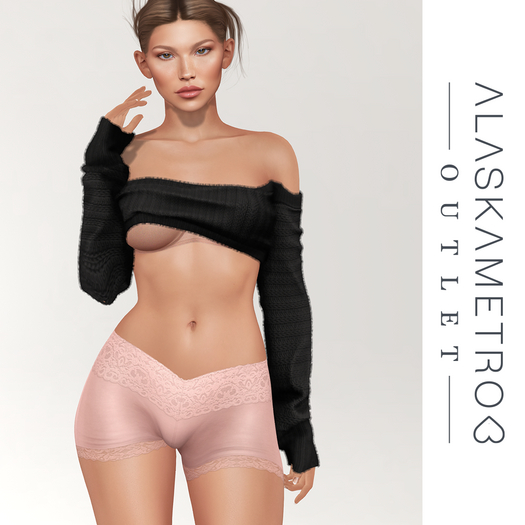 a<3 Outlet "Knickers" SLUV bakes-on-mesh underwear - 14 pink lace trimmed shorts