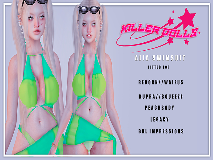 D0LLZ ALIA  SAGE/LIME SWIMSUIT add me