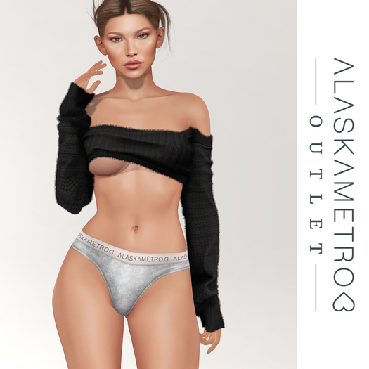 GIFT! a<3 Outlet "Knickers" SLUV bakes-on-mesh underwear - 19 grey velvet logo waistband underwear
