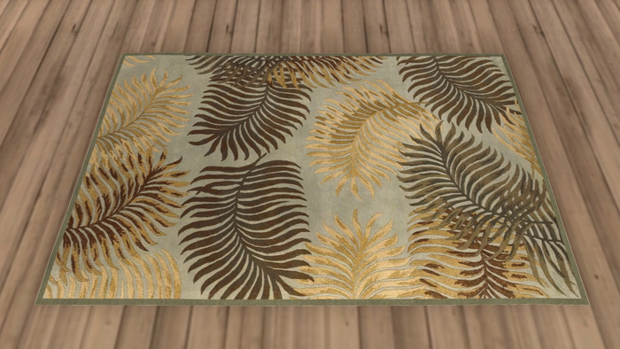Brown & Gold Leaf Rug