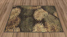 Green & Gold Leaf Rug