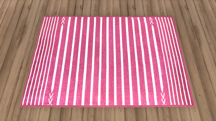 Rose Pink Lined Patterned Rug