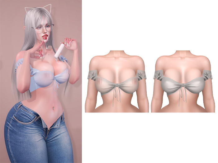 Mossu - Sienna Top - Light Gray 