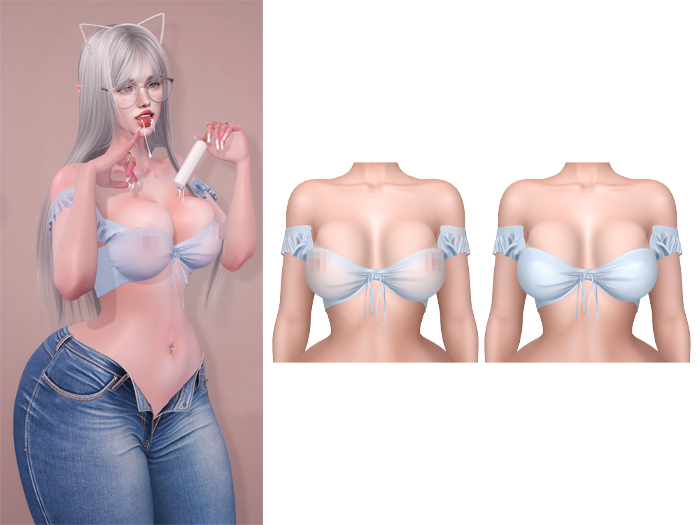 Mossu - Sienna Top - Light Blue
