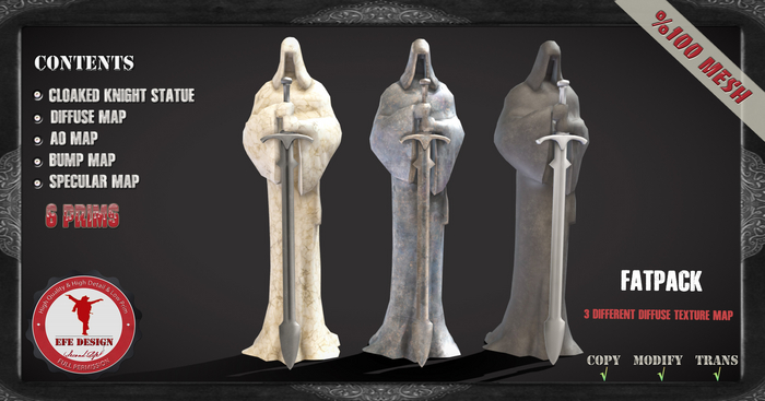(Efe Design) Cloaked knight Statue Fatpack 