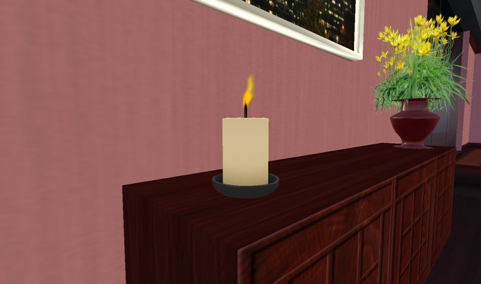 Candle on cup flame  2 prims