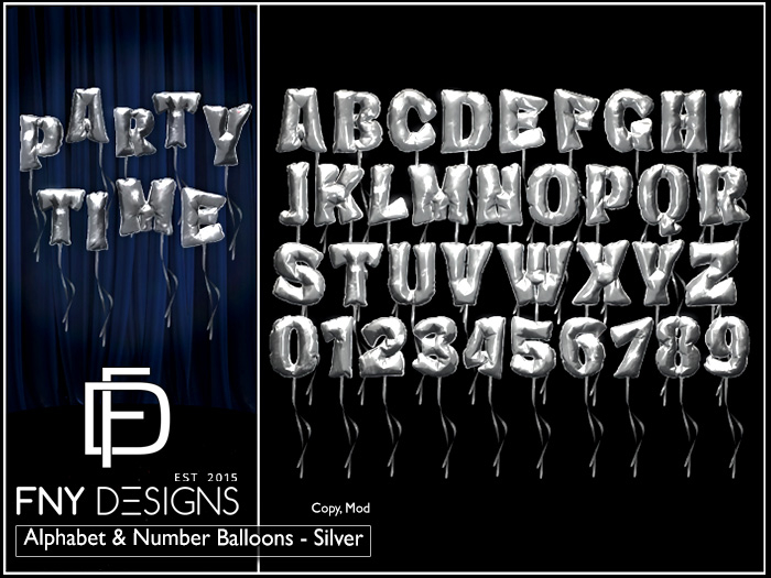 :FNY: Designs - Alphabet Letters SILVER