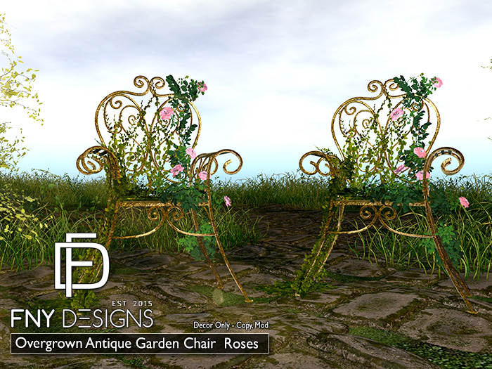:FNY: Designs - Overgrown Antique Garden Chair - Roses