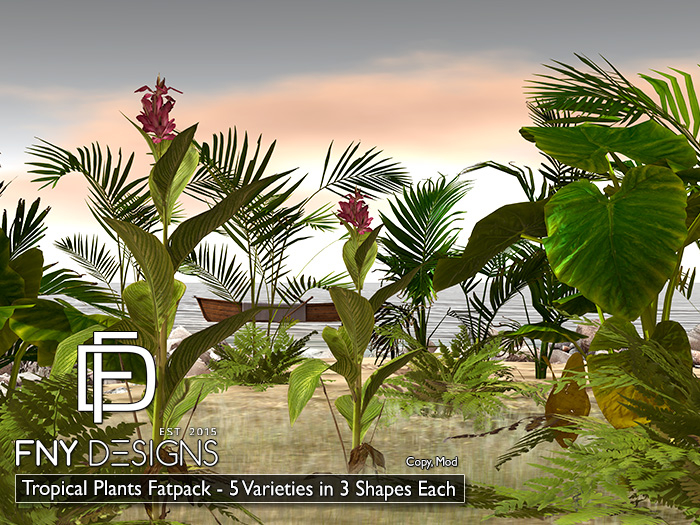 :FNY: Designs - Tropical Plants FATPACK | 5 Different Plants in 3 Versions Each