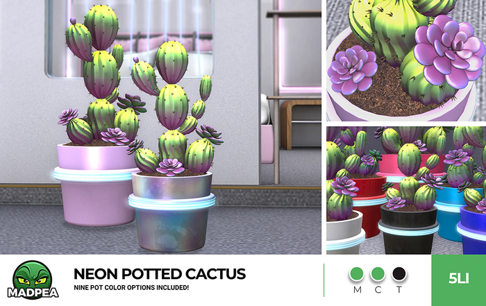 MadPea Neon Potted Cactus