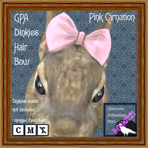 GPA Dinkies Hair Bow - Pink Carnation