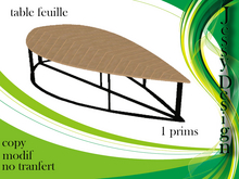 table feuille