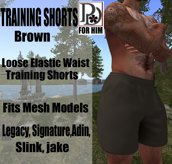 !PD-MensTraining Shorts-Brown